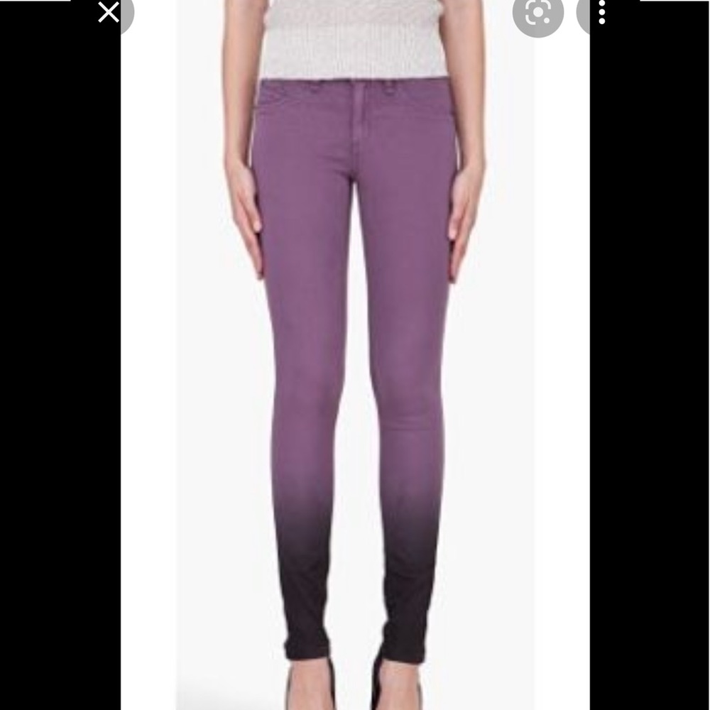 Rag & Bone purple ombré stretch skinny jeans
